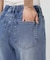 カットデニムストレートパンツ