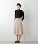 シャンブレーコール ベルト付きセミフレアスカート