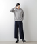 ウールナイロンピンストライプ センタープレスワイドパンツ