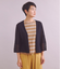 Gima Boucle Knit 透かし柄スリーブ 着流しカーディガン