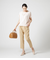ポリエステルツイル ウエストゴムテーパードパンツ