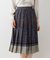 イルミネーション＆チェックパネルプリント プリーツスカート