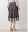 イルミネーション＆チェックパネルプリント プリーツスカート