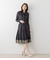 イルミネーション＆チェックパネルプリント プリーツスカート