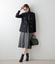 TWツイル ビット付きタックフレアスカート