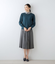 TWツイル ビット付きタックフレアスカート