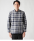 オンブレーチェック 起毛 長袖ショートボタンダウンシャツ