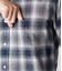 オンブレーチェック 起毛 長袖ショートボタンダウンシャツ