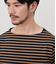 【接触冷感】ボートネックデザイン ボーダーTシャツ