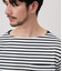 【接触冷感】ボートネックデザイン ボーダーTシャツ