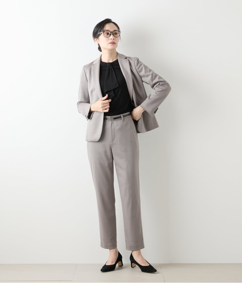 トリアセ強撚スムース 7分袖ボウタイカットソー｜ニューヨーカーの通販