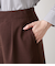 ウーステッドポリエステル ワンタックガウチョパンツ