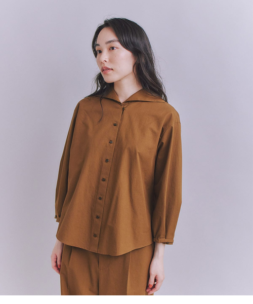 High Density Twill セーラーピンタックブラウス