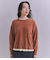 【ウォッシャブル】Creamy Cotton 玉ねぎ刺繍クルーネックニット