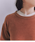 【ウォッシャブル】Creamy Cotton 玉ねぎ刺繍クルーネックニット