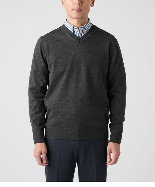 ウォッシャブル】Vネックプルオーバーニット｜ニューヨーカーの通販