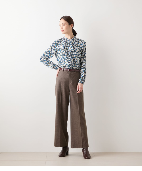 ニューヨーカー（NEWYORKER）/ビオラフラワープリント フロントフリルブラウス ビオラフラワープリント フロントフリルブラウス｜ニューヨーカーの