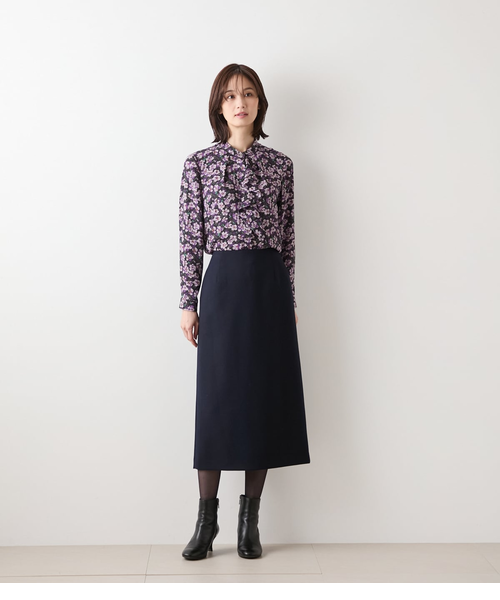 ビオラフラワープリント フロントフリルブラウス｜ニューヨーカーの