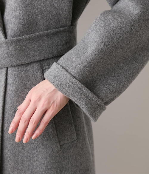 ウールナイロンリバー ショールカラーロングコート｜ニューヨーカーの