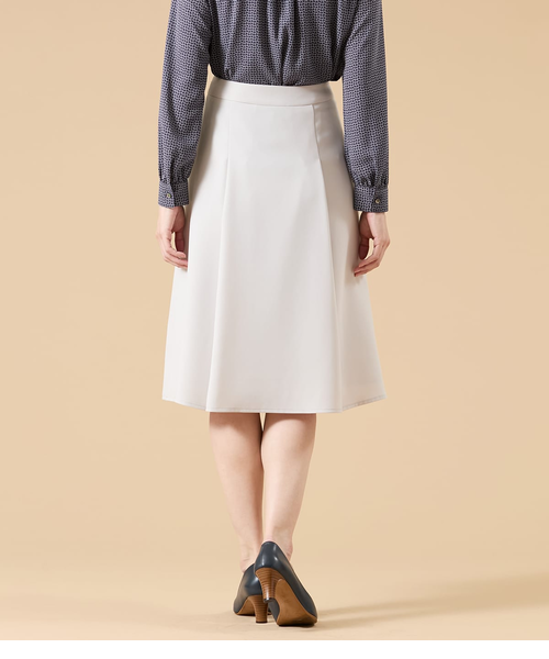 【NEW】ニューヨーカー（NEWYORKER）/【ウォッシャブル】シルキークロス タックフレアスカート ウォッシャブル】シルキークロス タックフレアスカート