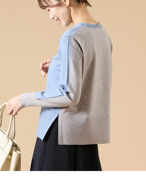 【NEW】ニューヨーカー（NEWYORKER）/ウール天竺 バイカラーニットプルオーバー ウール天竺 バイカラーニットプルオーバー｜ニューヨーカーの通販