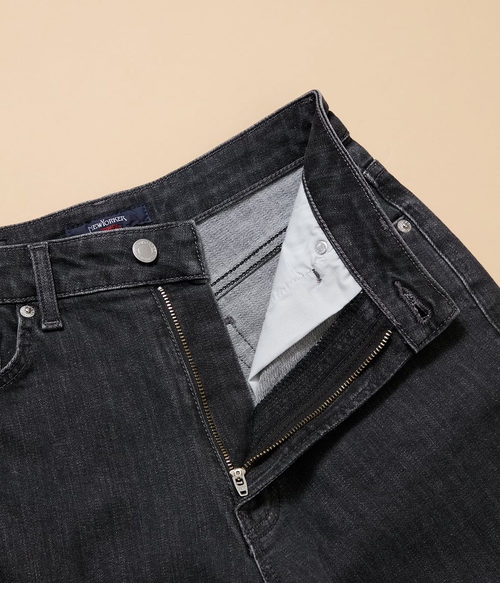 ストレッチ】EDWIN 11オンスストレートブラックデニムパンツ