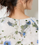 ルミナスフラワープリント 8分袖シャーリングブラウス