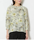 ルミナスフラワープリント 8分袖シャーリングブラウス