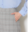 【ウォッシャブル】綿麻カラードグレンチェック ストレートトラウザーパンツ