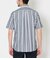【吸水速乾】ワイドストライプ サッカー 半袖ショートボタンダウンシャツ