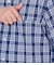 【吸水速乾】ネイビーチェック サッカー 半袖ショートボタンダウンシャツ
