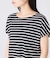 【接触冷感・優しい肌触り】ボーダーフレンチスリーブTシャツ
