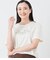 半袖クルーネックロゴTシャツ レディース コットン
