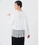 裾レースロングスリーブプルオーバー レディース コットンスムース