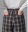 裏起毛チェック あったかワイドパンツ