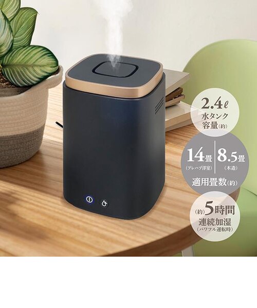 ELSONIC スチーム式加湿器 EY-SHUM02(B) ELSONIC スチーム式加湿器 上部給水/お手入れ楽々/衛生的 EY-SHUM02
