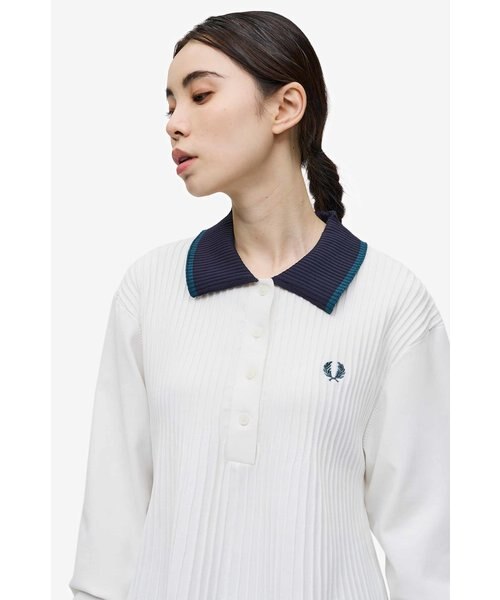 Knitted Pleated Long-Sleeved Shirt - F7246｜フレッドペリーの通販