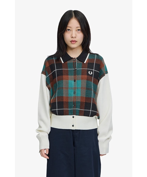 フレッドペリー タータンジャガード チェック カーディガン ポロ襟 □ Tartan Jacquard Cardigan □ │ 名古屋PARCO-パルコ-
