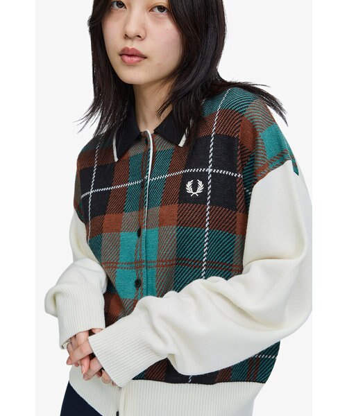 Tartan Jacquard Cardigan - F7249｜フレッドペリーの通販｜&mall