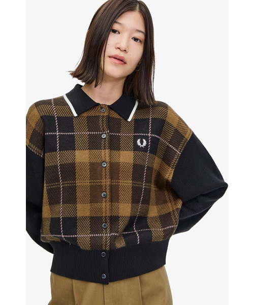【美品】FRED PERRY フレッドペリー タータン ジャガード カーディガン Tartan Jacquard Cardigan - F7249｜フレッドペリーの通販｜&mall
