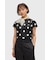 Amy Winehouse Flocked Polka Dot Top - SG3107