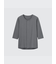 前あきクルーネックTシャツ/8分袖