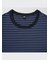 リブボーダークルーネックT（5分袖）