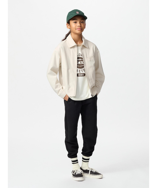 UNIQLO ジップアップジャケット M ホワイト/レッド ユニクロ公式 | ラムブレンドジップアップジャケット