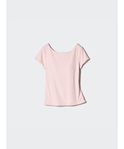 UNIQLOエアリズムコットンローバックブラTシャツ ユニクロのエアリズム史上、私的No.1！インナーを超えたきれいめ「リブ
