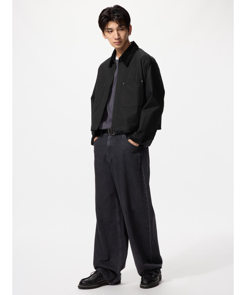 【新品】ユニクロU ジップアップショートブルゾン　ブラック 2XL XXL ユニクロU ジップアップショートブルゾン ブラック 2XL XXL