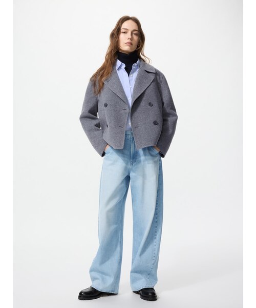 ダブルフェイスショートコートリラックスフィット｜ユニクロの通販