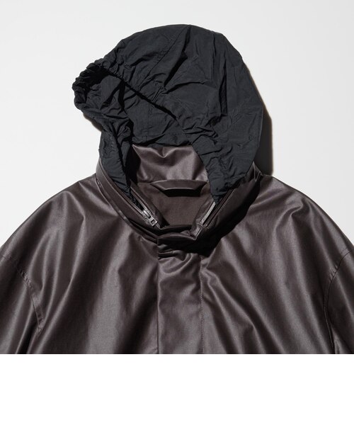 【UNIQLO】コーティングショートブルゾン　XXL ユニクロU uniqlo u コーティングショートブルゾン ブラウン｜Yahoo