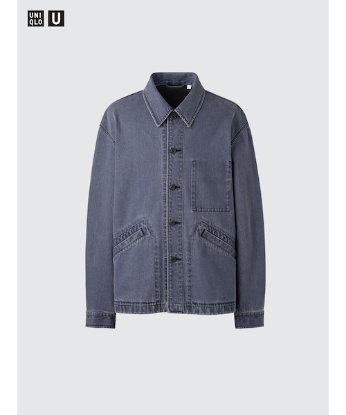 UNIQLOU　オーバーサイズカラーデニムジャケット L ブラック ユニクロ公式 | オーバーサイズカラーデニムジャケット