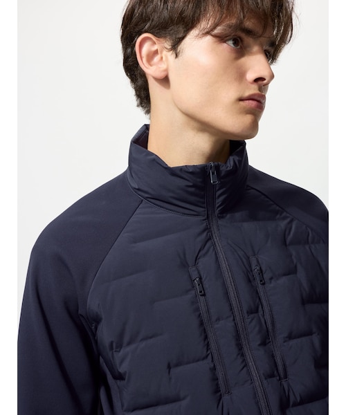 UNIQLO コンビネーションパフテックジャケット　ネービー　サイズМ ユニクロ コンビネーションパフテックジャケットuniqlo M ブラック